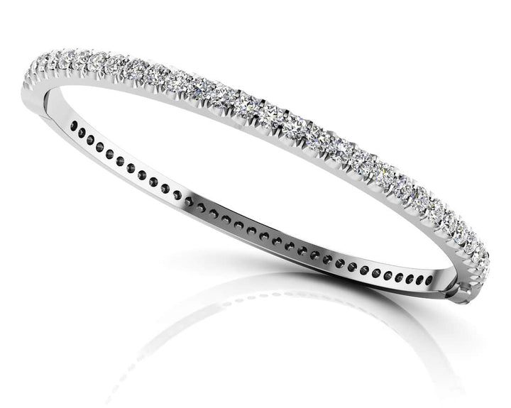 Shared Prong Oval Diamond Bangle