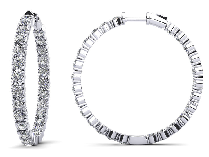 Diamond Crown Hoop Earrings Large