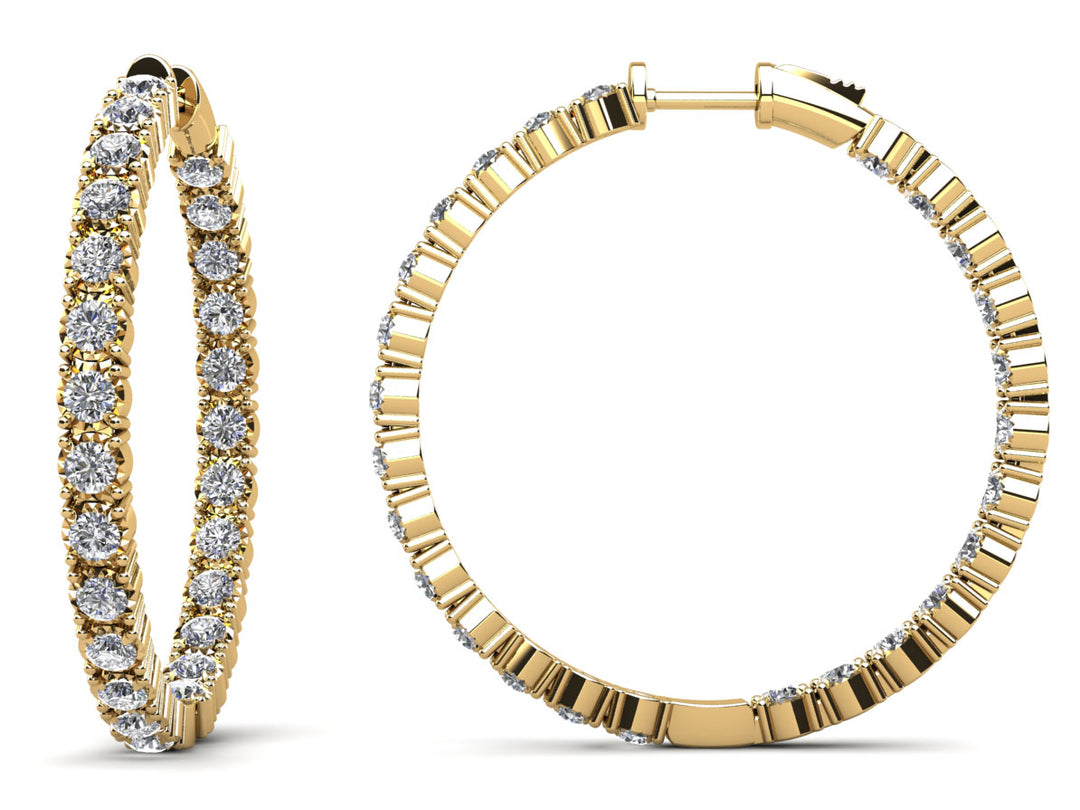 Diamond Crown Hoop Earrings Large