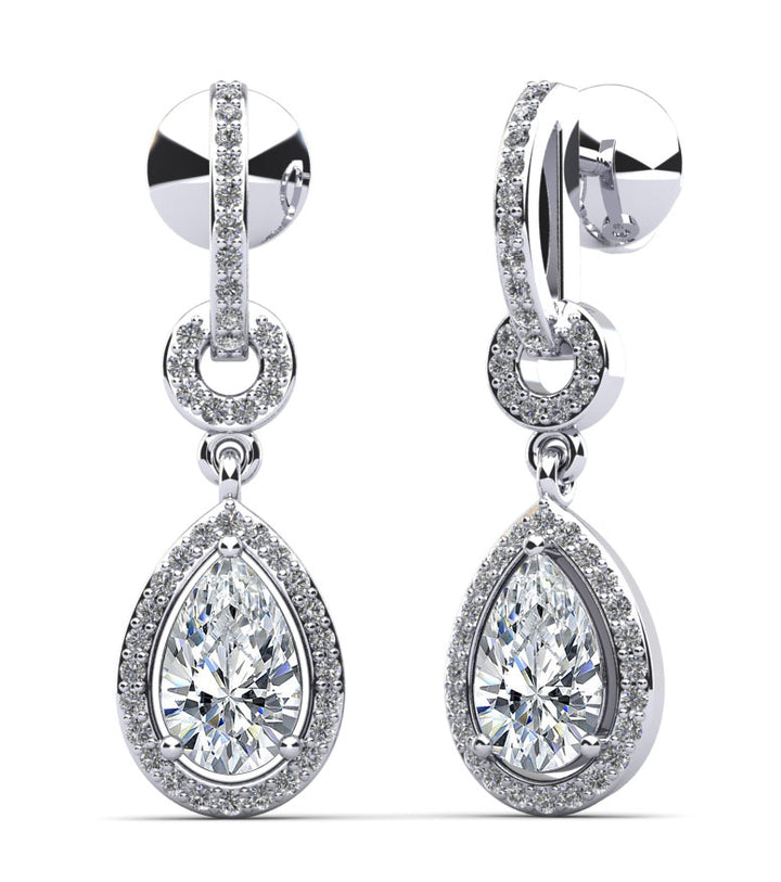 Pear Drop Dangle Diamond Earrings