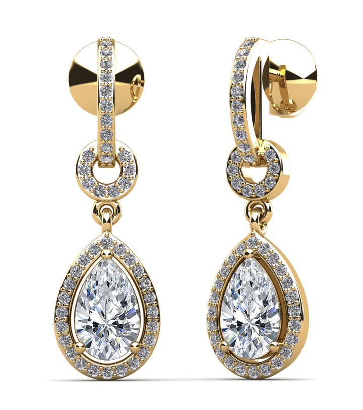 Pear Drop Dangle Diamond Earrings