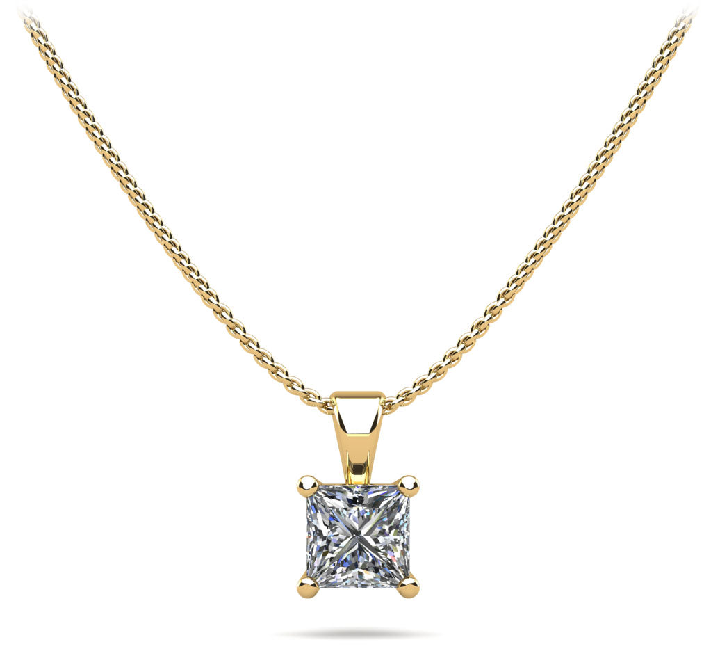 Solitaire Princess Diamond Pendant
