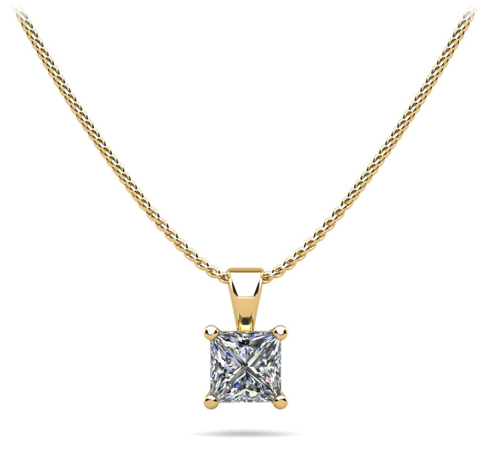 Solitaire Princess Diamond Pendant