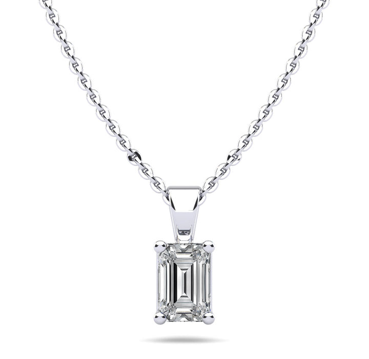 Emerald Cut Diamond Pendant