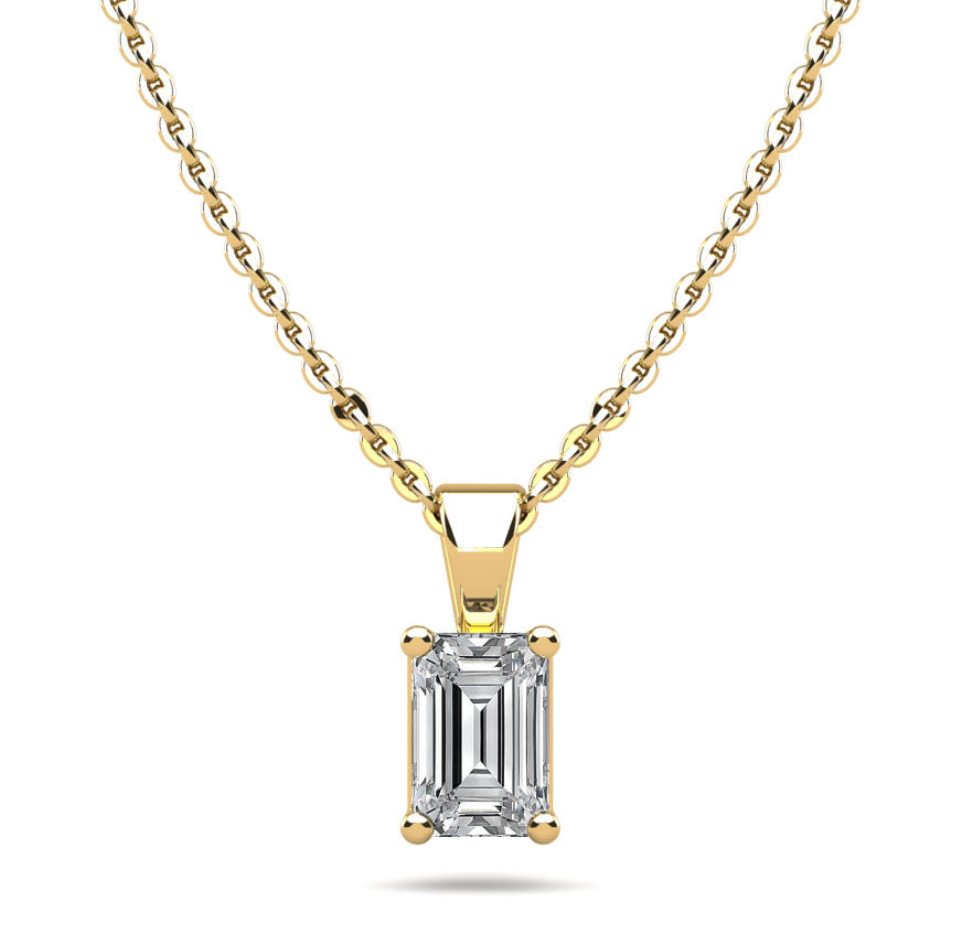 Emerald Cut Diamond Pendant