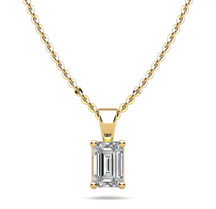 Emerald Cut Diamond Pendant