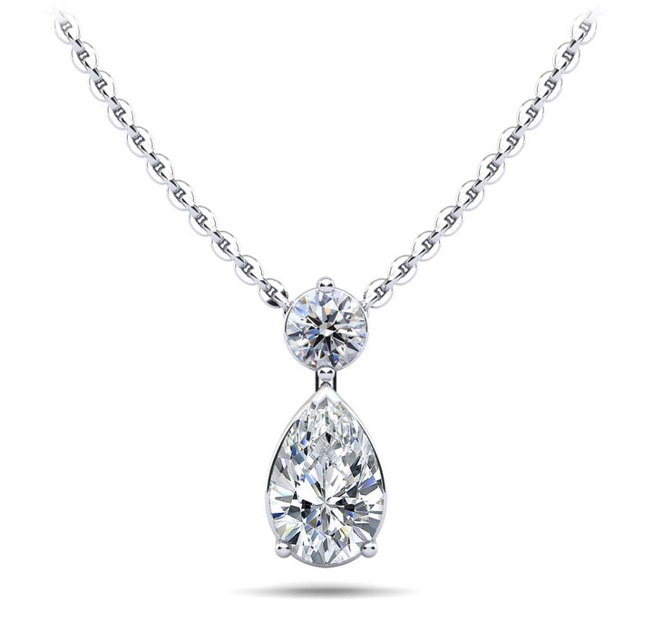 Round and Pear Diamond Pendant