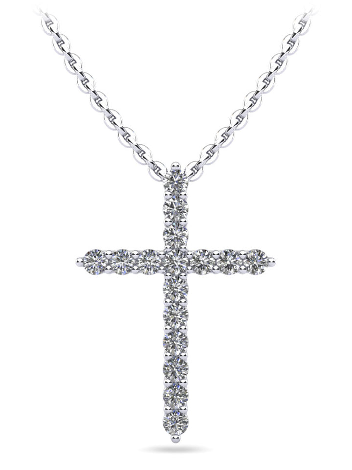 16 Diamonds Cross Necklace