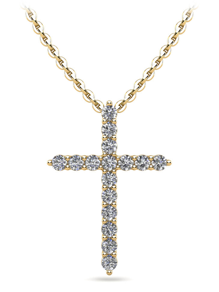 16 Diamonds Cross Necklace