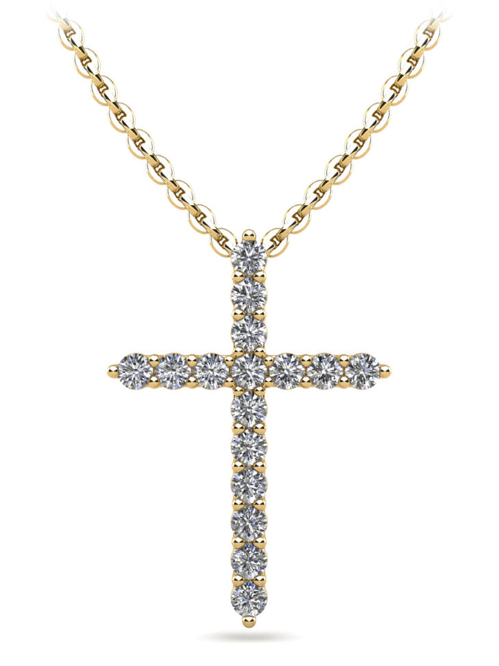 16 Diamonds Cross Necklace
