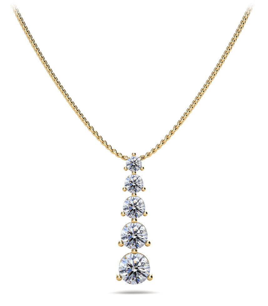 Graduated Five Stone Diamond Pendant