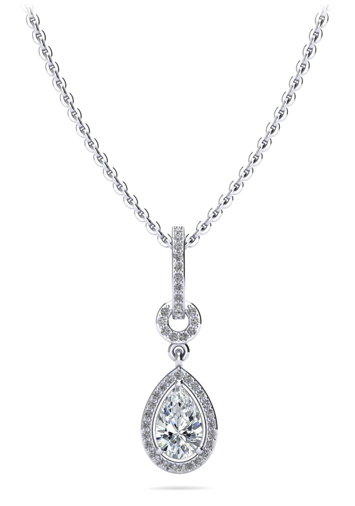 Pear Drop Dangle Diamond Pendant