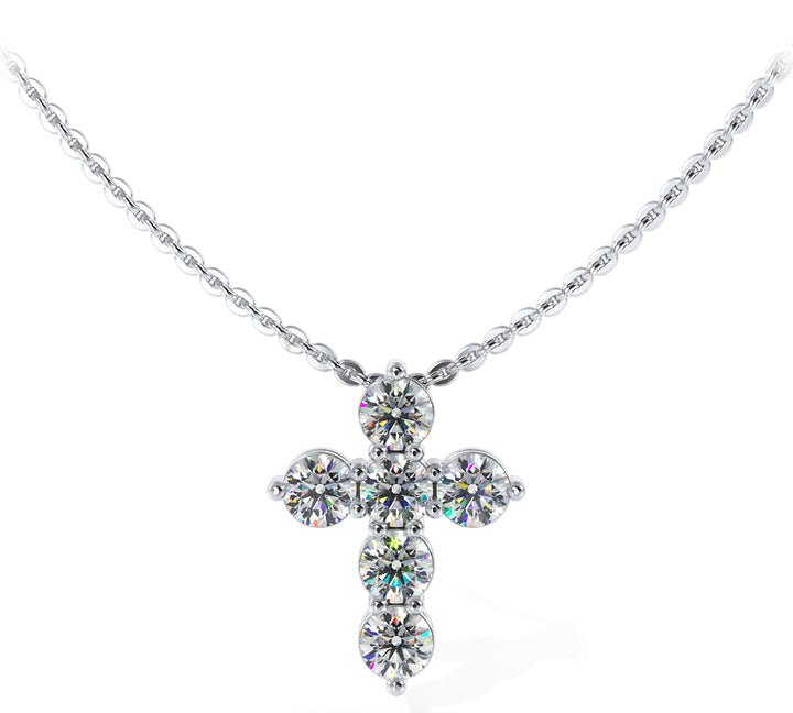 Six Timeless Diamond Cross Pendant Timeless