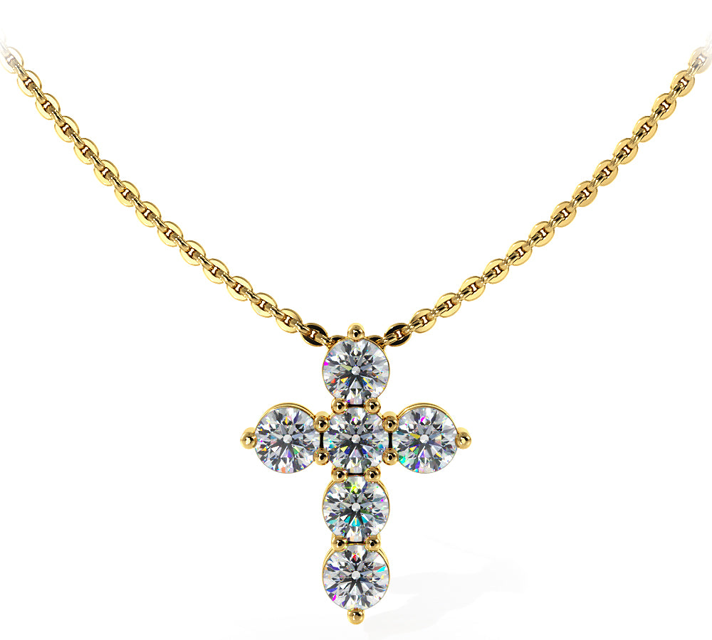 Six Timeless Diamond Cross Pendant Timeless