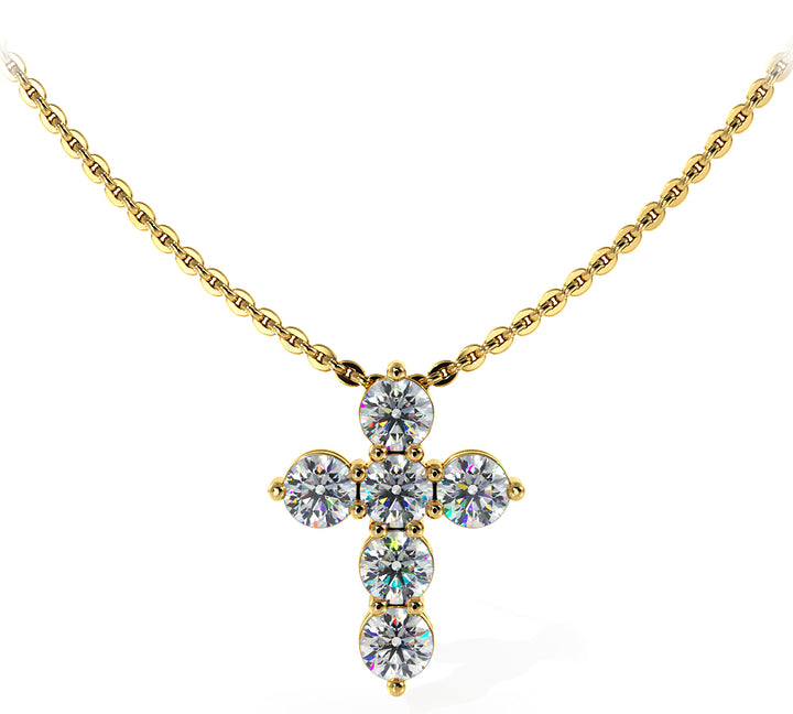 Six Timeless Diamond Cross Pendant Timeless
