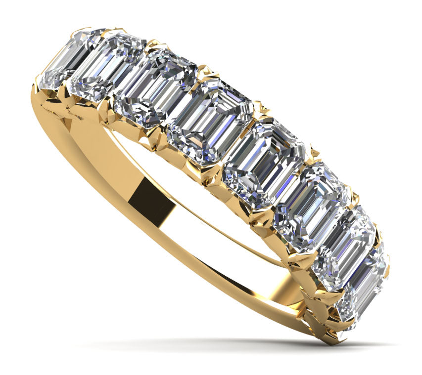 Emerald Cut Diamond Crown Setting Anniversary Ring