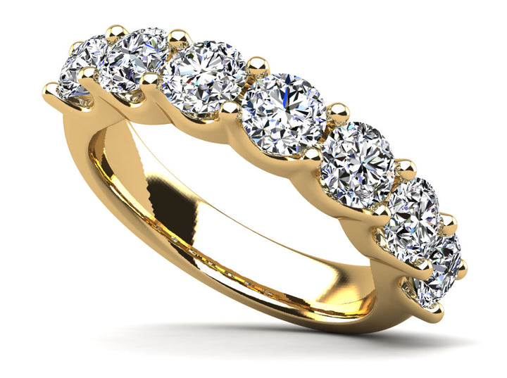 Classic 7 Stone Round Diamond Anniversary Ring