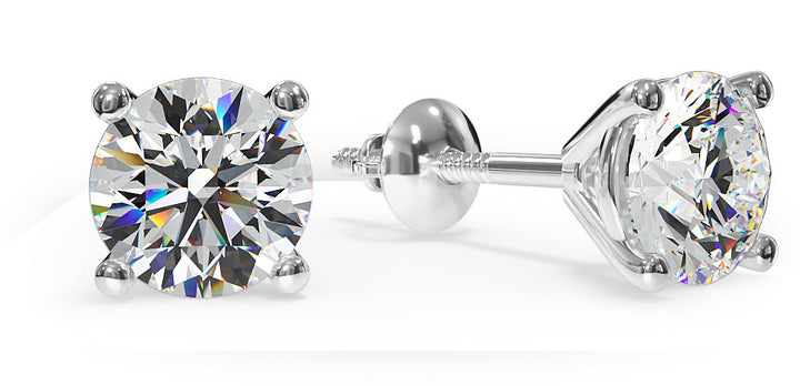 Classic 4 Prong Martini Diamond Stud Earrings