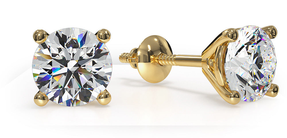 Classic 4 Prong Martini Diamond Stud Earrings