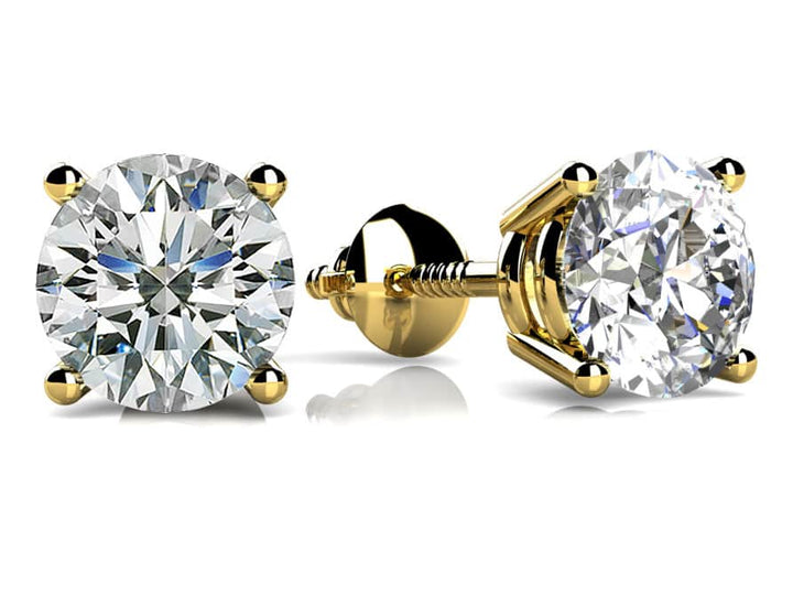 Four Prong Diamond Studs-Screw Back