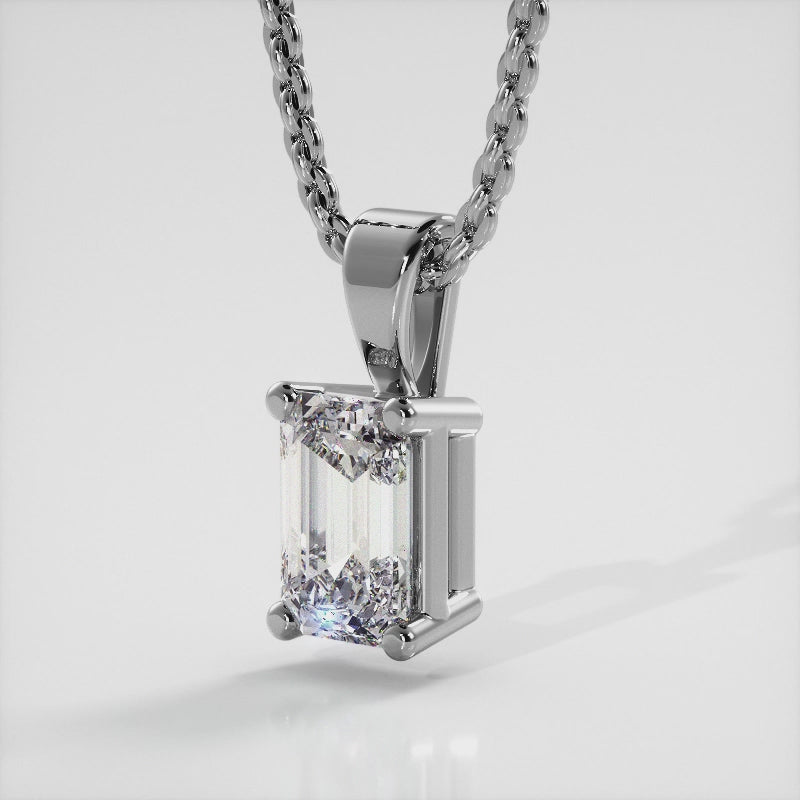 Emerald Cut Diamond Pendant