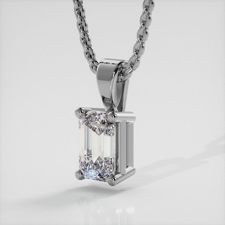 Emerald Cut Diamond Pendant