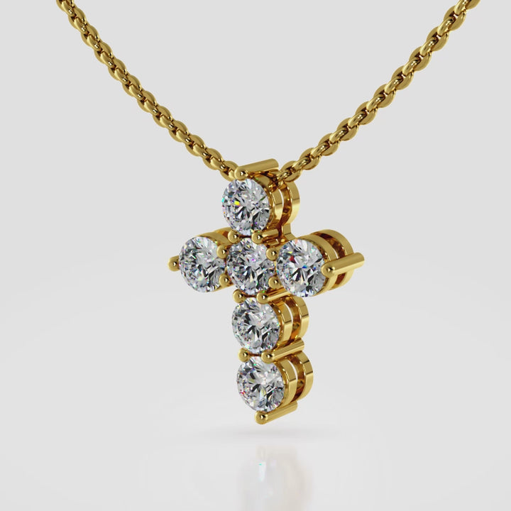 Six Timeless Diamond Cross Pendant Timeless