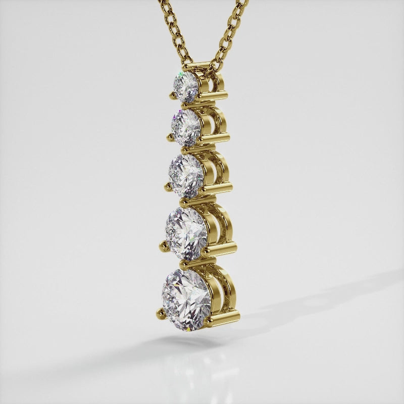 Graduated Five Stone Diamond Pendant