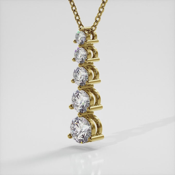 Graduated Five Stone Diamond Pendant