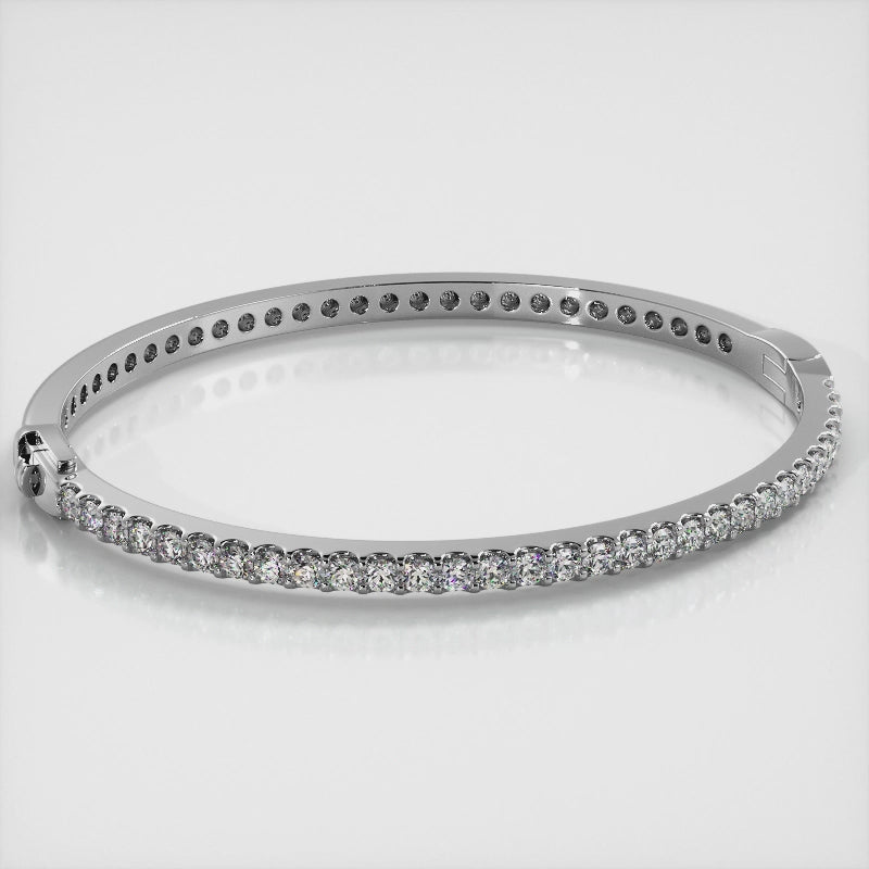 Shared Prong Oval Diamond Bangle