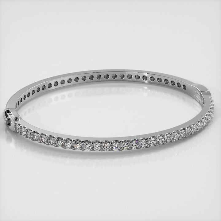 Shared Prong Oval Diamond Bangle