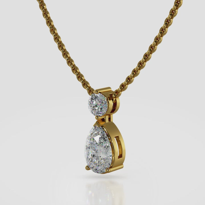 Round and Pear Diamond Pendant