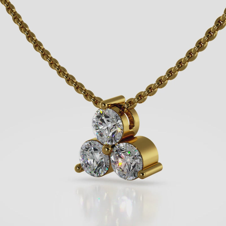 Diamond Pendant with Three Round Diamonds