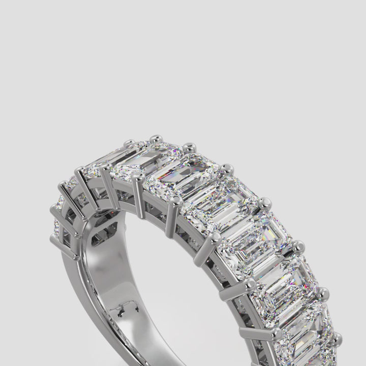 Emerald Diamond Anniversary Ring