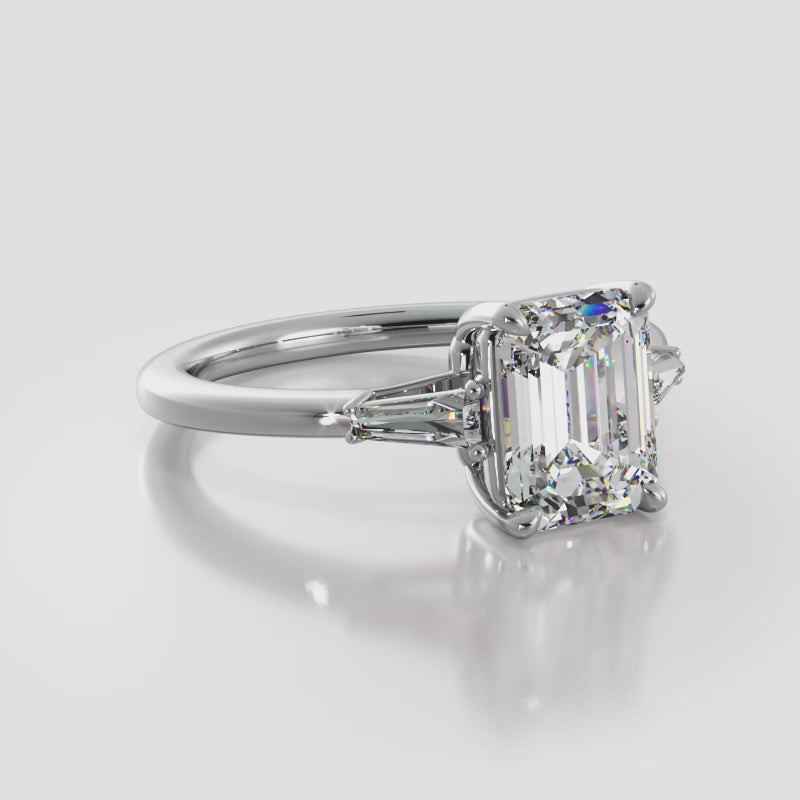 Brilliant Emerald Cut And Baguette Ring