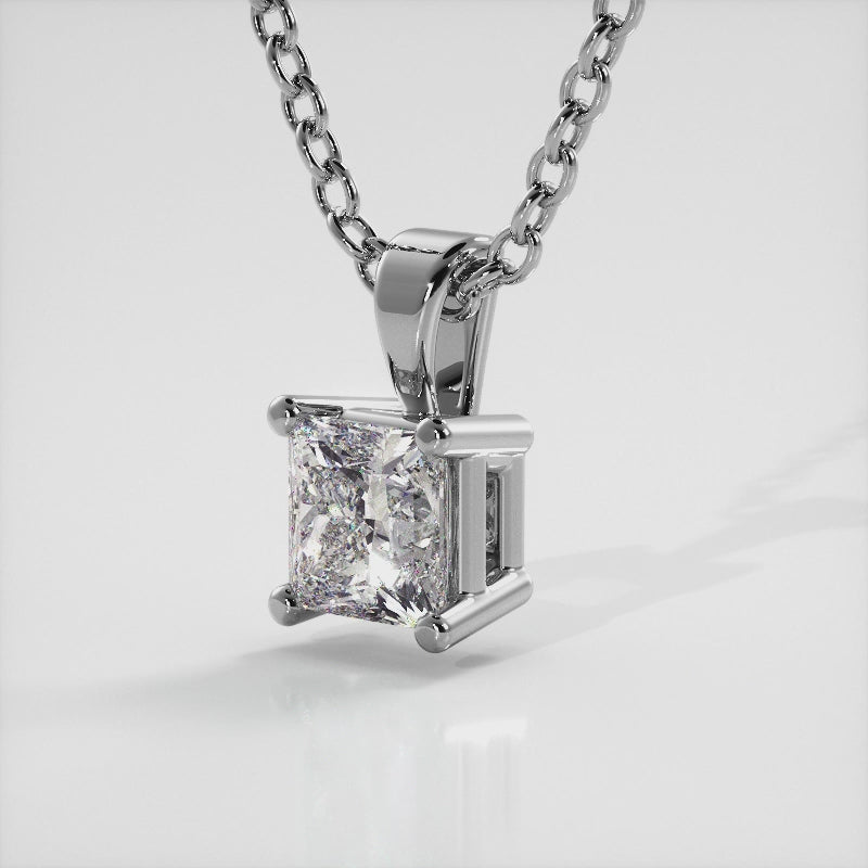Solitaire Princess Diamond Pendant