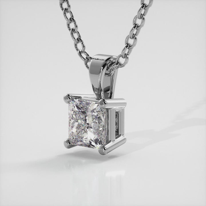 Solitaire Princess Diamond Pendant