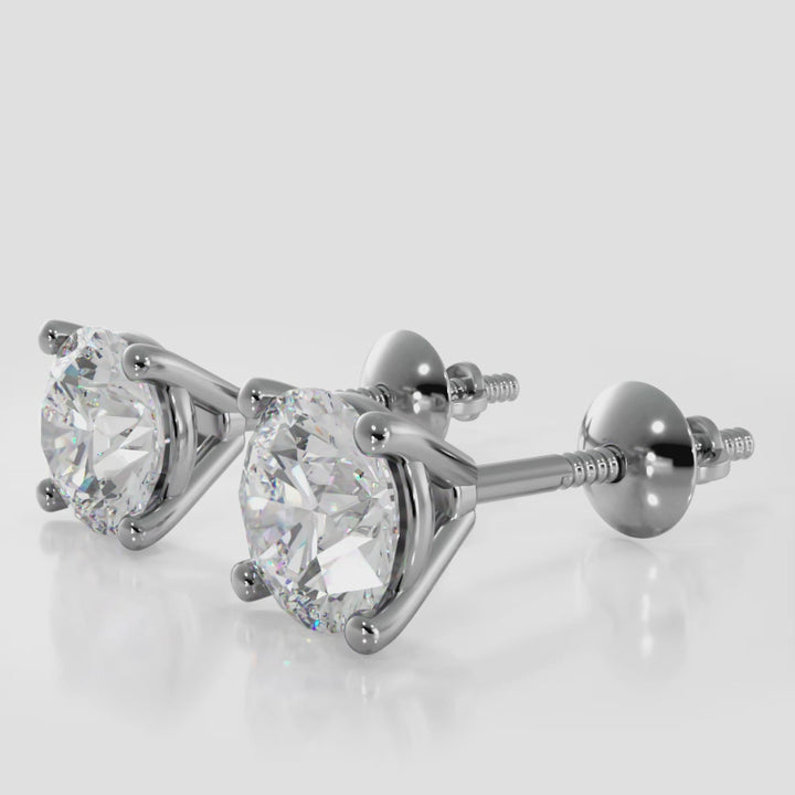 Classic 4 Prong Martini Diamond Stud Earrings
