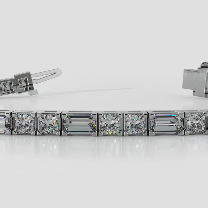 Double Princess and Baguette Diamond Bracelet