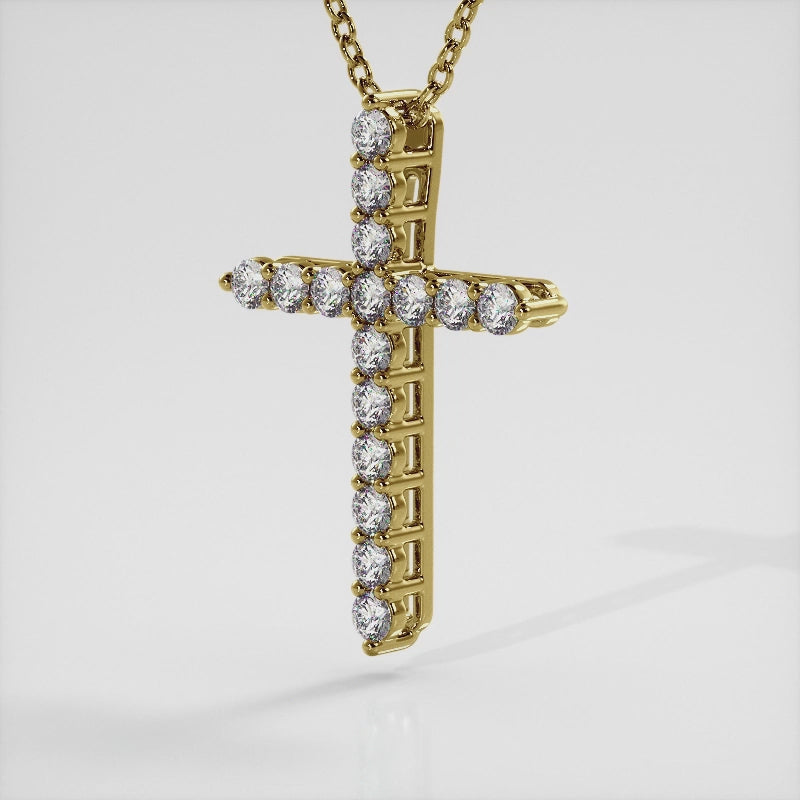 16 Diamonds Cross Necklace