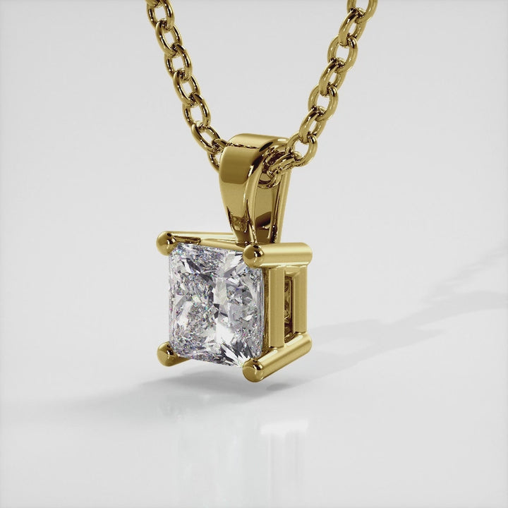 Solitaire Princess Diamond Pendant