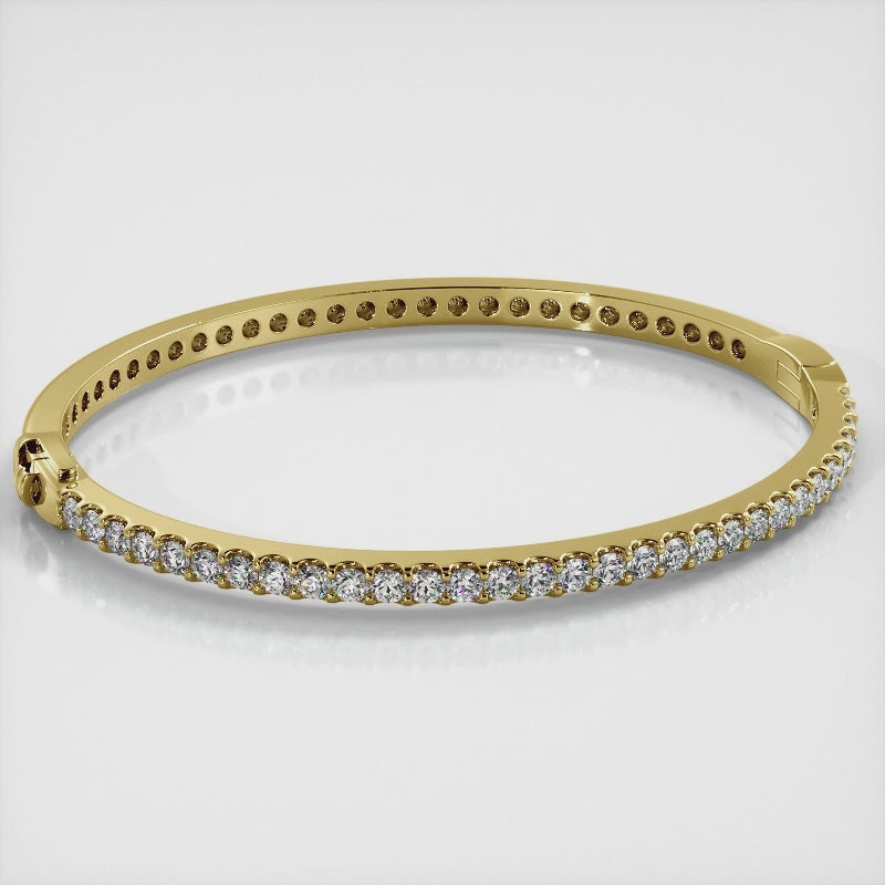 Shared Prong Oval Diamond Bangle