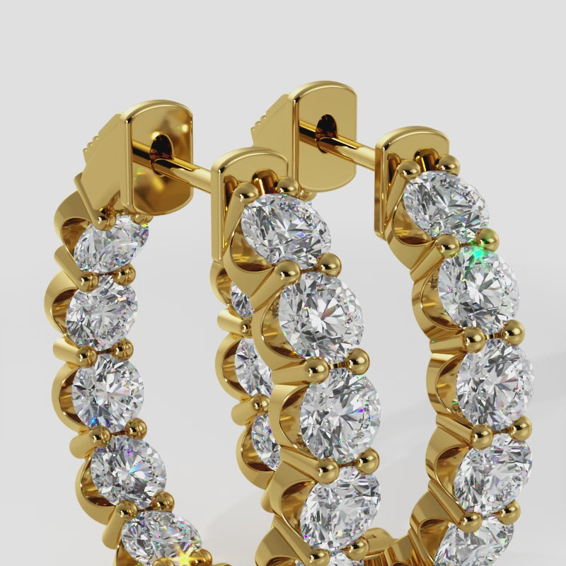 Inside Out Hoop Earrings U Shape