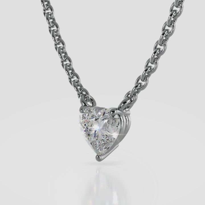 Solitaire Heart Diamond Pendant
