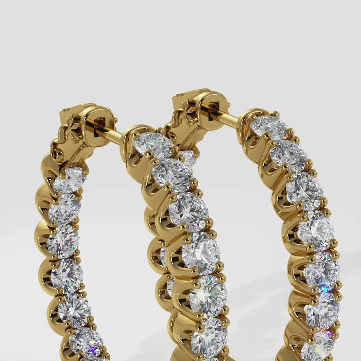 U Shape Brilliance Diamond Hoops