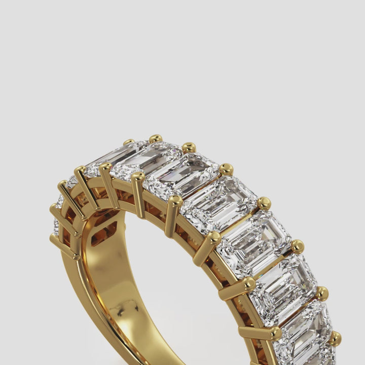 Emerald Diamond Anniversary Ring