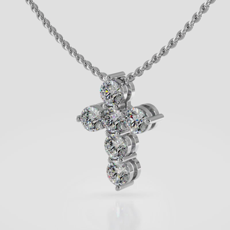 Six Timeless Diamond Cross Pendant Timeless