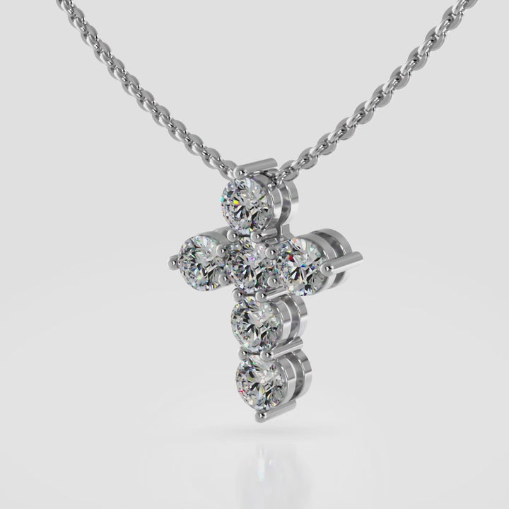 Six Timeless Diamond Cross Pendant Timeless