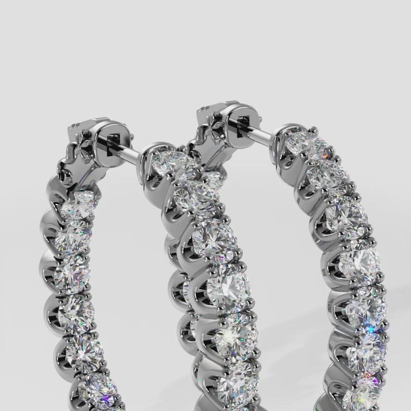 U Shape Brilliance Diamond Hoops