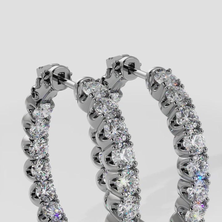U Shape Brilliance Diamond Hoops